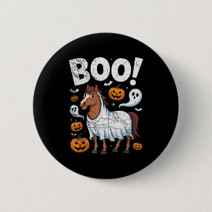 Horse Ghost Costume Funny Equestrian Horses Lover  6 Cm Round Badge