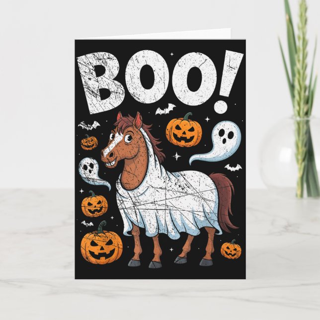 Horse Ghost Costume Funny Equestrian Horses Lover  Card (Front)