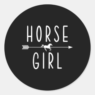 Horse Gifts For Girls. Riding1 Classic Round Sticker