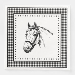 Horse Gingham Napkin