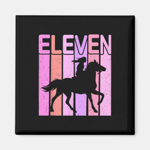 Horse Girl 11th Birthday Horseback Riding 11 Year Magnet