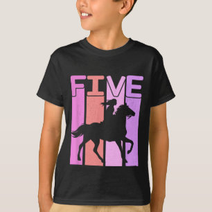 Horse Girl 5th Birthday Horseback Riding 5 Year Ol T-Shirt