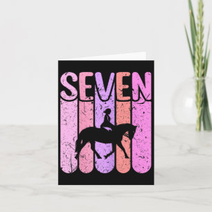 Horse Girl 7th Birthday Horseback Riding Card