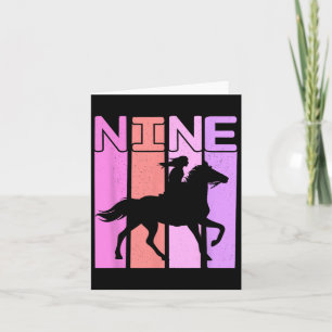 Horse Girl 9th Birthday Horseback Riding 9 Year Ol Card