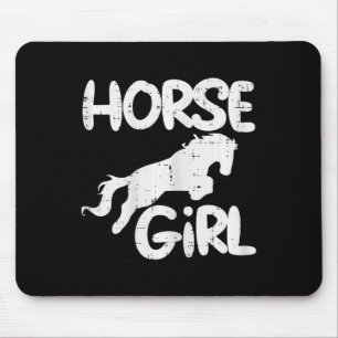 Horse Girl Animal Horseback Riding Equestrian Girl Mouse Mat