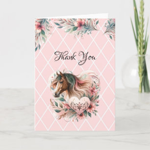 Horse Girl Birthday Thank You Card