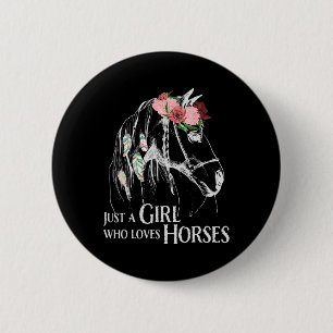 Horse Girl - Cute Pony - Crazy Horseback Riding Fa 6 Cm Round Badge