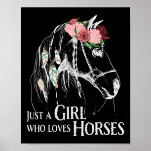Horse Girl - Cute Pony - Crazy Horseback Riding Fa Poster
