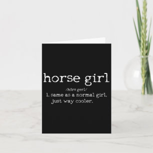 Horse Girl Definition Funny Horseback Riding Rider Card
