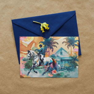 Horse Girl Equestrian Caribbean Card