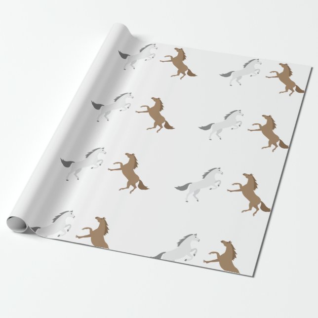 Horse Girl Equestrian Cowgirl First Birthday Wrapping Paper (Unrolled)