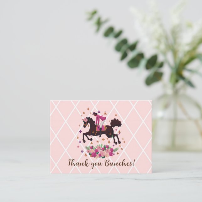 Horse Girl Equestrian Pink Card (Standing Front)