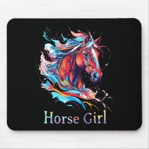 Horse Girl Equestrian Rider Horseback Riding Vinta Mouse Mat