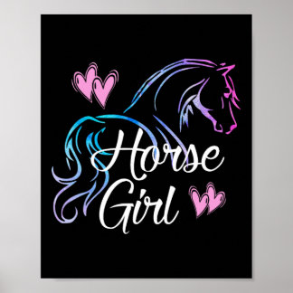 Horse Girl Equestrian Rider Teen Tween Kid Women H Poster