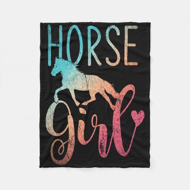 Horse Girl Equestrian Women Girls Gift Horseback R Fleece Blanket (Front)