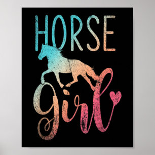 Horse Girl Equestrian Women Girls Horseback Poster
