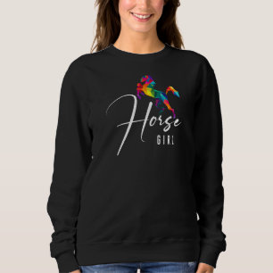 Horse Girl Faceted Horse Dressage Equestrian Sport Sweatshirt