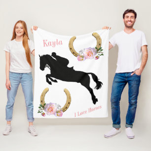 Horse Girl Fleece Blanket