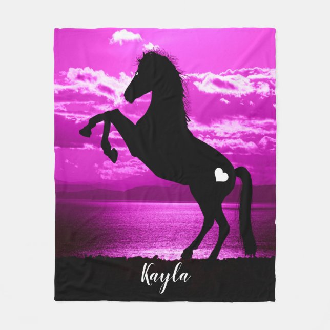 Horse Girl Fleece Blanket (Front)
