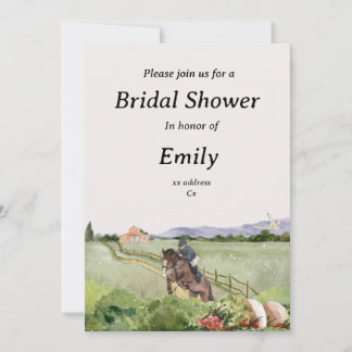 Horse girl fox hunting bridal shower invitation