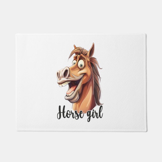 Horse Girl Funny Horse Doormat (Front)