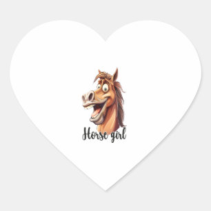 Horse Girl Funny Horse Heart Sticker