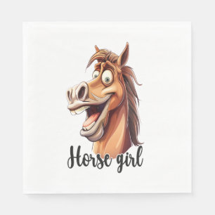 Horse Girl Funny Horse Napkin