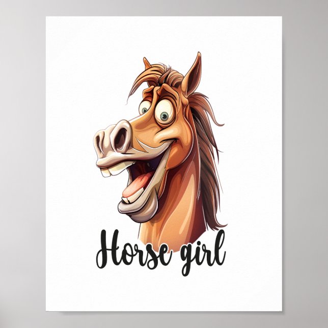 Horse Girl Funny Horse Poster (Front)