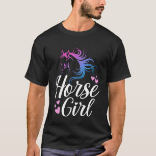 Horse Girl Gradient Head Equestrian Love Western N T-Shirt