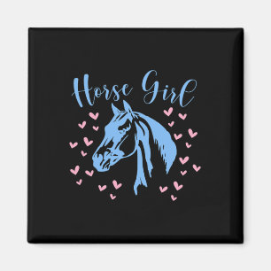 Horse Girl Hearts Equestrian Rider Teen Kids Women Magnet