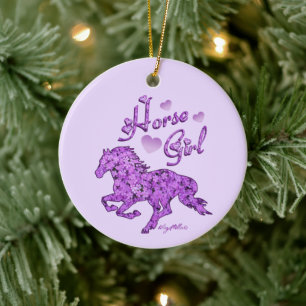 Horse Girl, Horse Ceramic Ornament