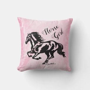 Horse Girl, Horse Throw Pillow