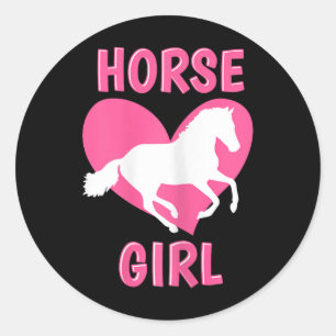 Horse Girl Horseback Riding Equestrian Horse Lover Classic Round Sticker