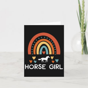 Horse Girl Horseback Riding Rainbow Horses Lover F Card