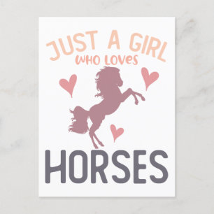 Horse Girl Just a Girl who Loves Horses Cute Postcard