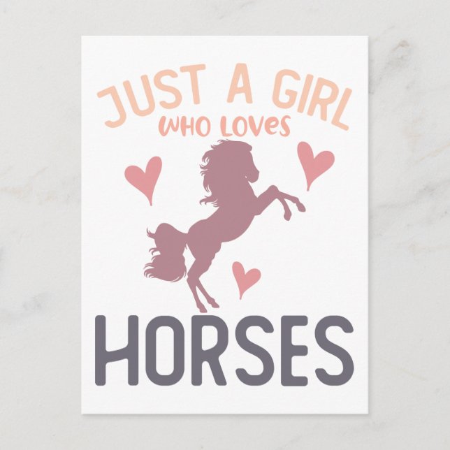 Horse Girl Just a Girl who Loves Horses Cute Postcard (Front)