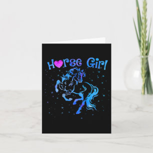 Horse Girl Love Horseback Riding Teen Kids Women M Card
