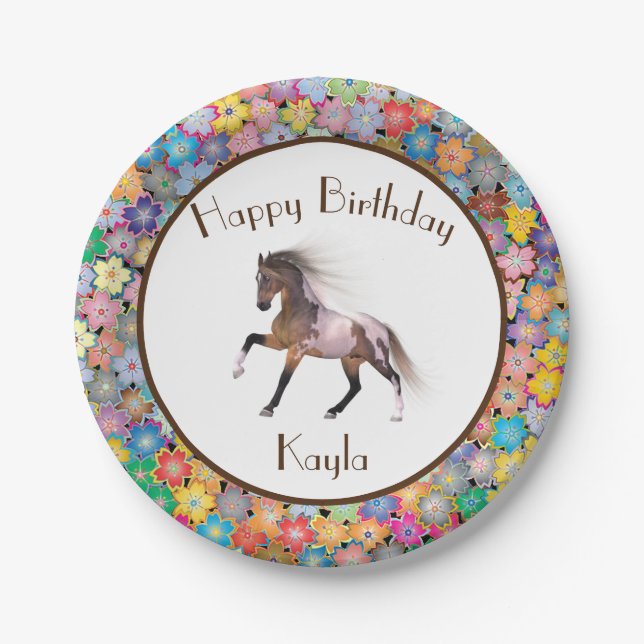 Horse Girl Paper Plate (Front)