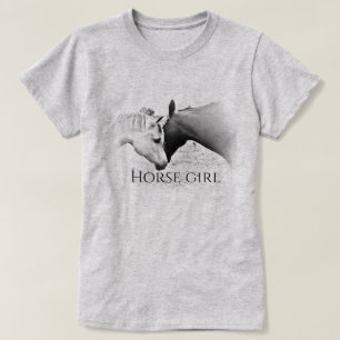 Horse Girl - Personalise - Black and White T-Shirt