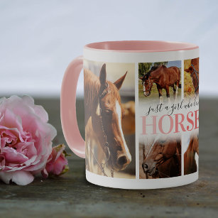 Horse Girl Photo Collage Mug