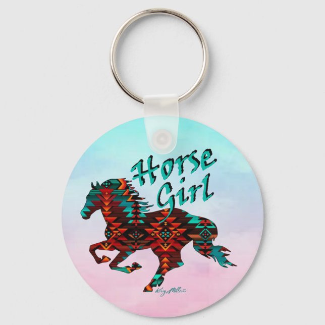 Horse Girl, Southwest Horse Key Ring (Front)