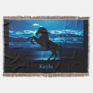 Horse Girl Throw Blanket