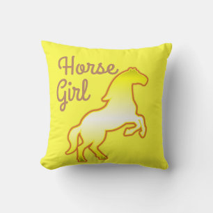 Horse Girl Throw Pillows