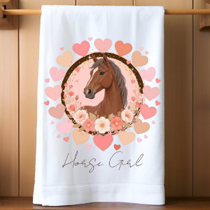 Horse Girl Valentine Tea Towel