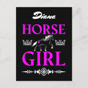 Horse Girl with Name Postcard