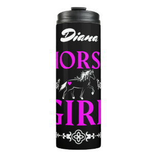 Horse Girl with Name Thermal Tumbler