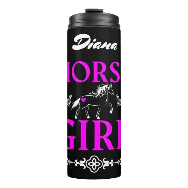 Horse Girl with Name  Thermal Tumbler (Front)