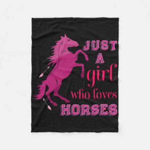 Horse Girls Women Gift Just A Girl Who Loves Horse Fleece Blanket