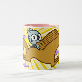Horse GIves Kitty a RIde Two-Tone Coffee Mug