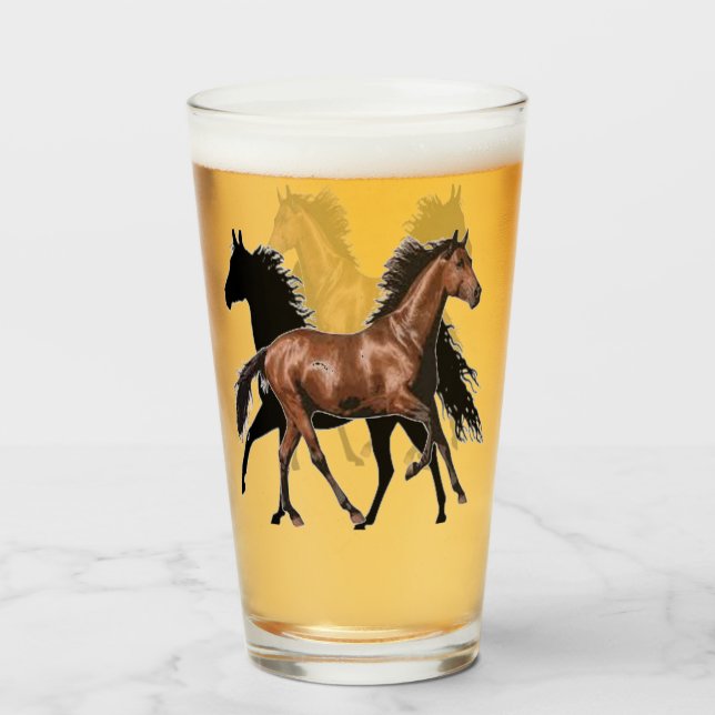 Horse Glass Cup (Front Filled)